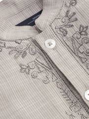 Grey Regular Length Embroidered Boys Kurta (3mths-7yrs) - Image 9 of 9