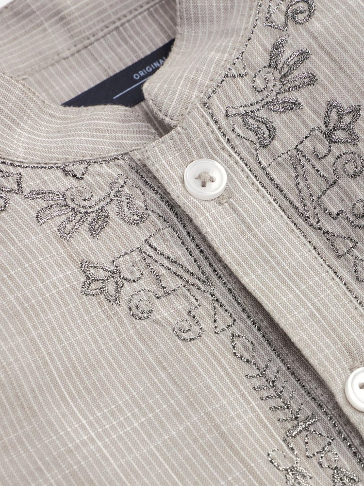Grey Regular Length Embroidered Boys Kurta (3mths-7yrs) - Image 9 of 9