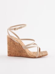 Bone Signature Leather Strappy Cork Wedges - Image 5 of 8