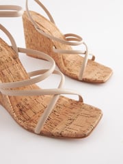 Bone Signature Leather Strappy Cork Wedges - Image 7 of 8