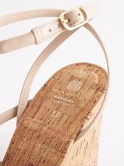 Bone Signature Leather Strappy Cork Wedges - Image 8 of 8
