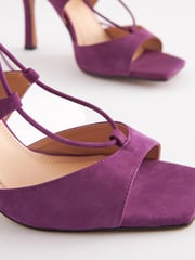 Purple Signature Leather Strappy Wrap Heels - Image 9 of 10