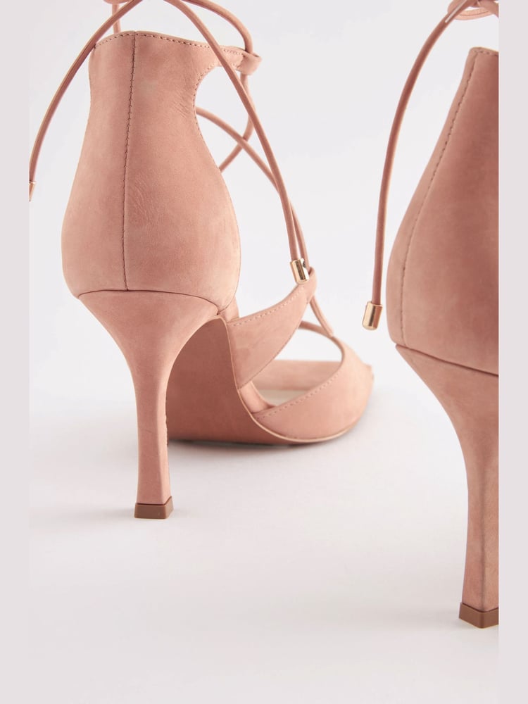 Camel Signature Leather Strappy Wrap Heels - Image 8 of 8 Camel Signature Leather Strappy Wrap Heels - Image 8 of 8