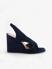 Navy Blue Signature Leather Knot Wedges - Image 3 of 6