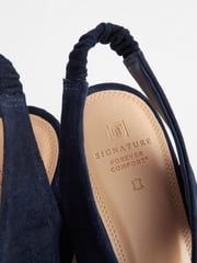 Navy Blue Signature Leather Knot Wedges - Image 5 of 6