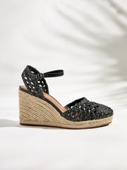 Black Signature Macramé Wedge - Image 2 of 5