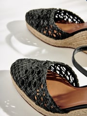 Black Signature Macramé Wedge - Image 4 of 5