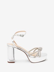 Silver Forever Comfort® Platform Bling Twist Sandals - Image 4 of 8
