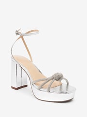 Silver Forever Comfort® Platform Bling Twist Sandals - Image 5 of 8