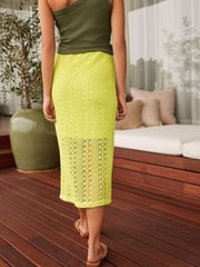 Lime Green Crochet Skirt - Image 3 of 5
