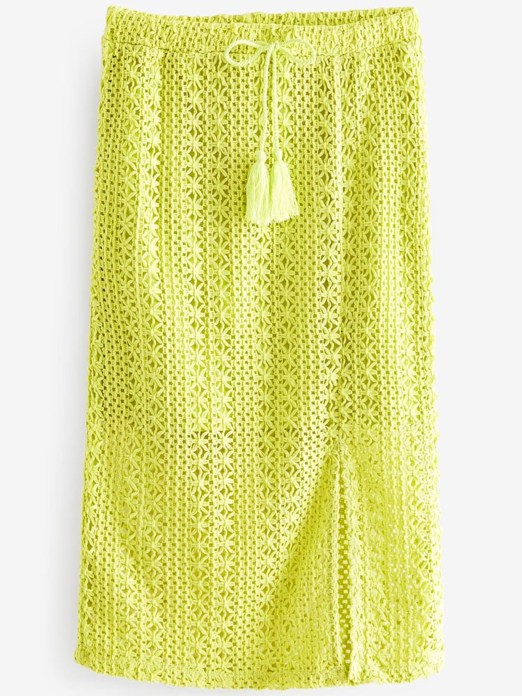 Lime Green Crochet Skirt - Image 5 of 5