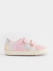 Pink Standard Fit (F) Glitter Star Trainers - Image 7 of 11