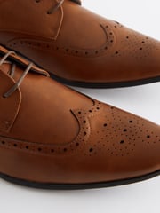 Tan Brown Brogue Shoes - Image 4 of 6