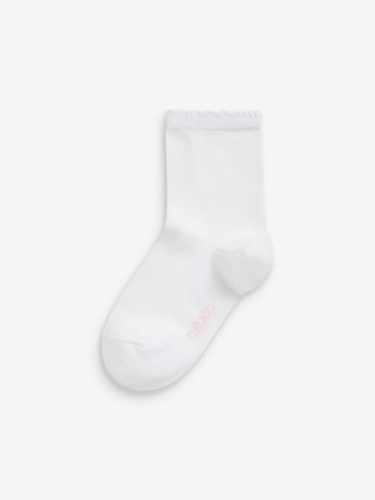 White 10 Pack Cotton Rich School Ankle Socks - Image 2 of 2