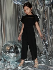 Black Mesh Occassion Jumpsuit (3-16yrs) - Image 1 of 8