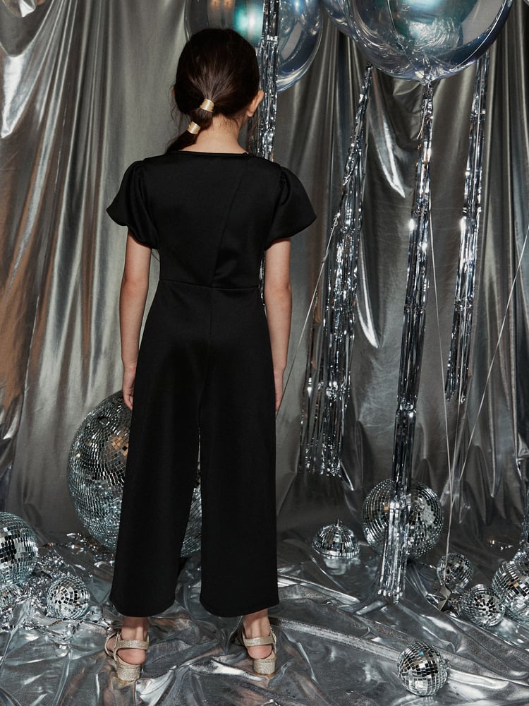 Black Mesh Occassion Jumpsuit (3-16yrs) - Image 2 of 8