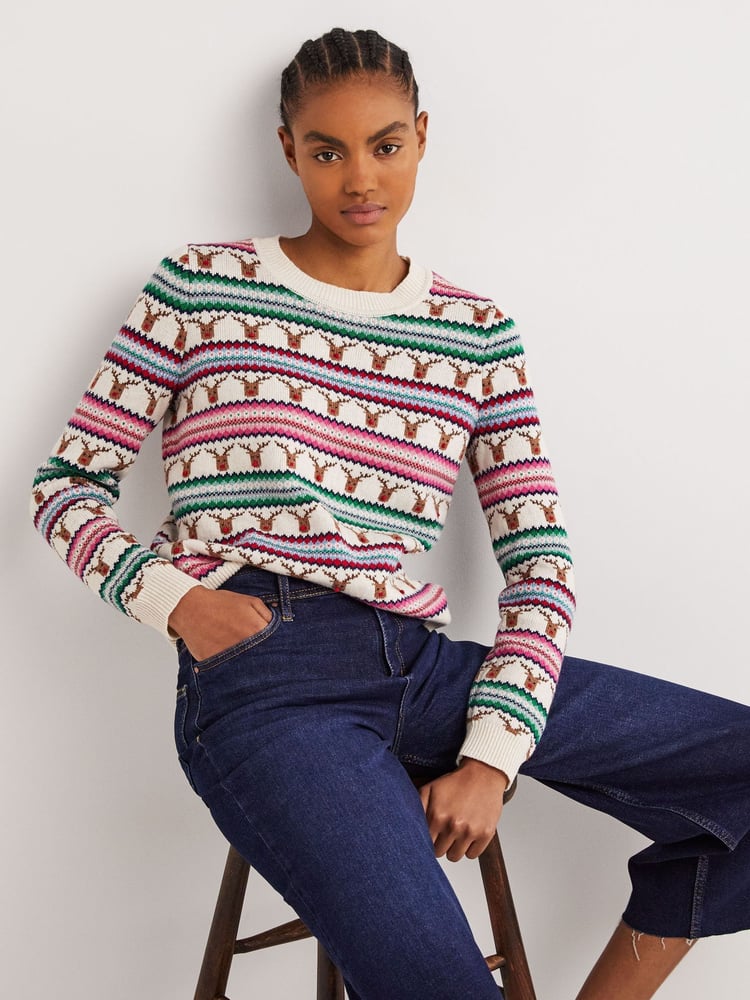 Boden Green Christmas Jumper - Image 2 of 5
