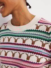 Boden Green Christmas Jumper - Image 4 of 5