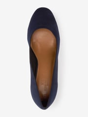 Navy Blue Extra Wide Fit Forever Comfort® Round Toe Block Heel Court Shoes - Image 3 of 3