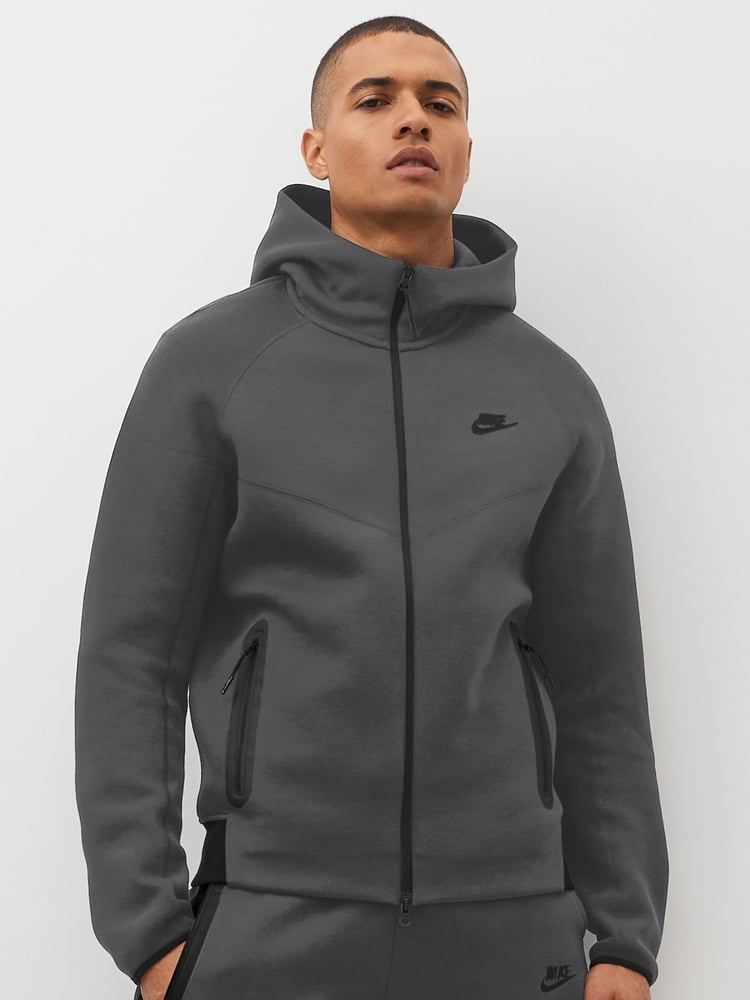 Nike Dark Grey Tech Fleece Zip-Up Hoodie - Image 1 of 11