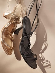 Black Signature Super Strappy Curvy Heel Sandals - Image 3 of 9