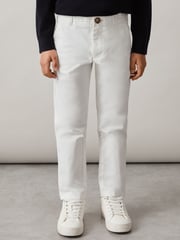 Reiss White Pitch 9-14 yrs Slim Fit Casual Chinos - Image 1 of 6
