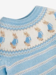 JoJo Maman Bébé Blue Baby Peter Rabbit Fair Isle Pattern Knit Set - Image 7 of 8