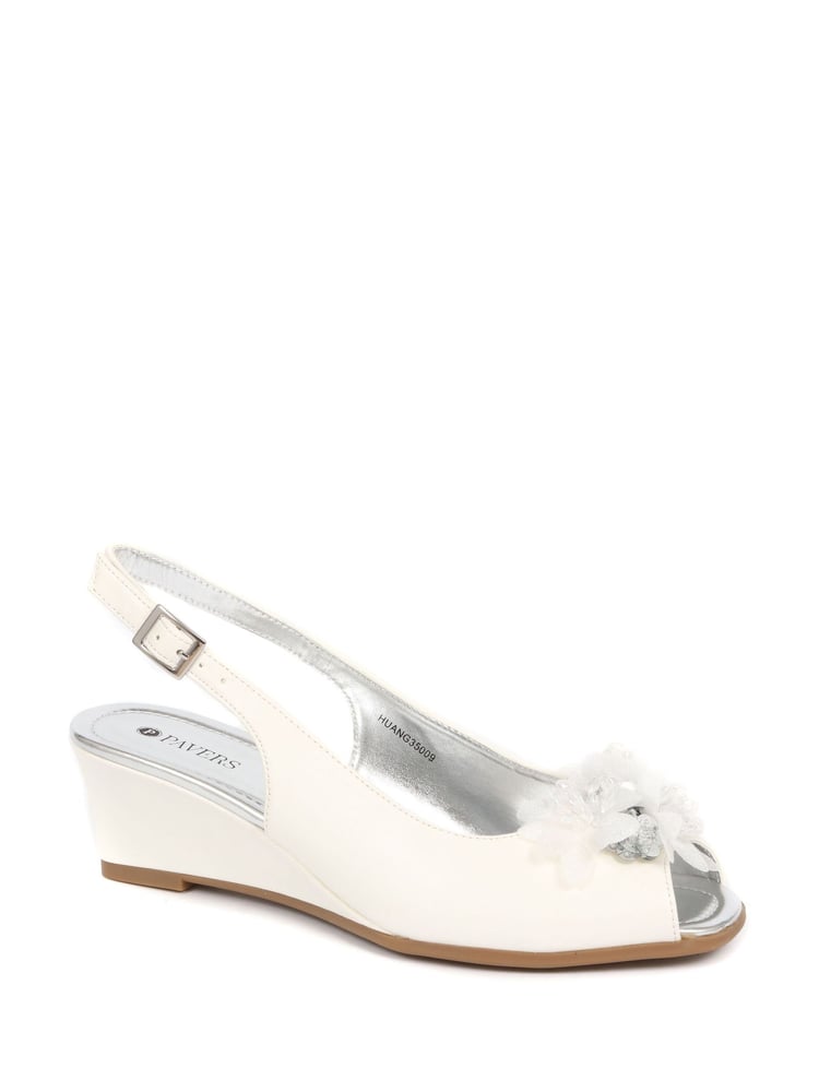 Pavers Slingback Peep-Toe Wedge Heels - Image 2 of 5