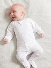 Purebaby Grey 100% Cotton Zip Baby Sleepsuits 2 Pack - Image 5 of 7