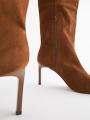 Tan Brown Forever Comfort® Square Toe Knee High Boots - Image 1 of 8