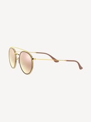 Ray-Ban Gold Round Double Bridge Sunglasses - Image 10 of 12