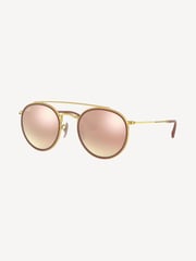 Ray-Ban Gold Round Double Bridge Sunglasses - Image 11 of 12