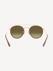 Ray-Ban Gold Round Double Bridge Sunglasses - Image 6 of 12