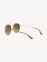 Ray-Ban Gold Round Double Bridge Sunglasses - Image 7 of 12