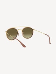 Ray-Ban Gold Round Double Bridge Sunglasses - Image 8 of 12