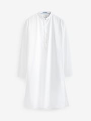 White Regular Fit 100% Cotton Round Neck Kurta - Image 7 of 8