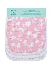 aden + anais Pink 100% Cotton Snap Bibs 3 Pack - Image 2 of 3