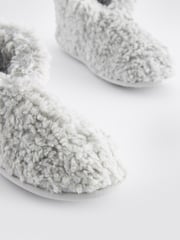 Grey Faux Fur Cosy Boot Slippers - Image 5 of 7