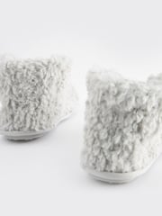 Grey Faux Fur Cosy Boot Slippers - Image 6 of 7