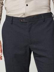 Navy Blue Herringbone Suit Trousers - Image 5 of 10