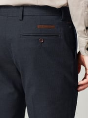Navy Blue Herringbone Suit Trousers - Image 6 of 10