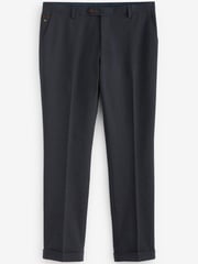 Navy Blue Herringbone Suit Trousers - Image 7 of 10