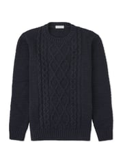 Blau - Celtic & Co. – Pullover mit Rundhalsausschnitt und Zopfmuster - Bild 2 von 4