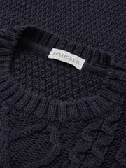 Blau - Celtic & Co. – Pullover mit Rundhalsausschnitt und Zopfmuster - Bild 4 von 4