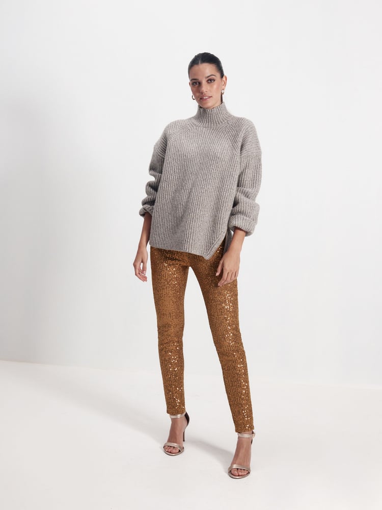 Gold Sequin Skinny Trousers - Image 2 of 7