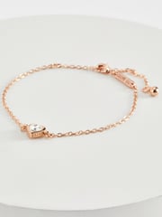 Ted Baker Rose Gold Tone HANSAA: Crystal Heart Adjustable Bracelet - Image 3 of 9