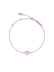 Ted Baker Rose Gold Tone HANSAA: Crystal Heart Adjustable Bracelet - Image 4 of 9
