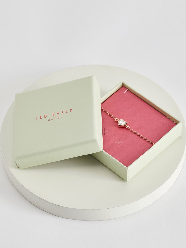 Ted Baker Rose Gold Tone HANSAA: Crystal Heart Adjustable Bracelet - Image 9 of 9