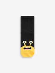 Black/Bright Monsters Cotton Rich Socks 10 Pack - Image 8 of 11