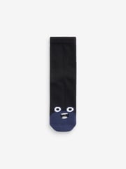 Black/Blues Monsters Cotton Rich Cushioned Socks 7 Pack - Image 5 of 8